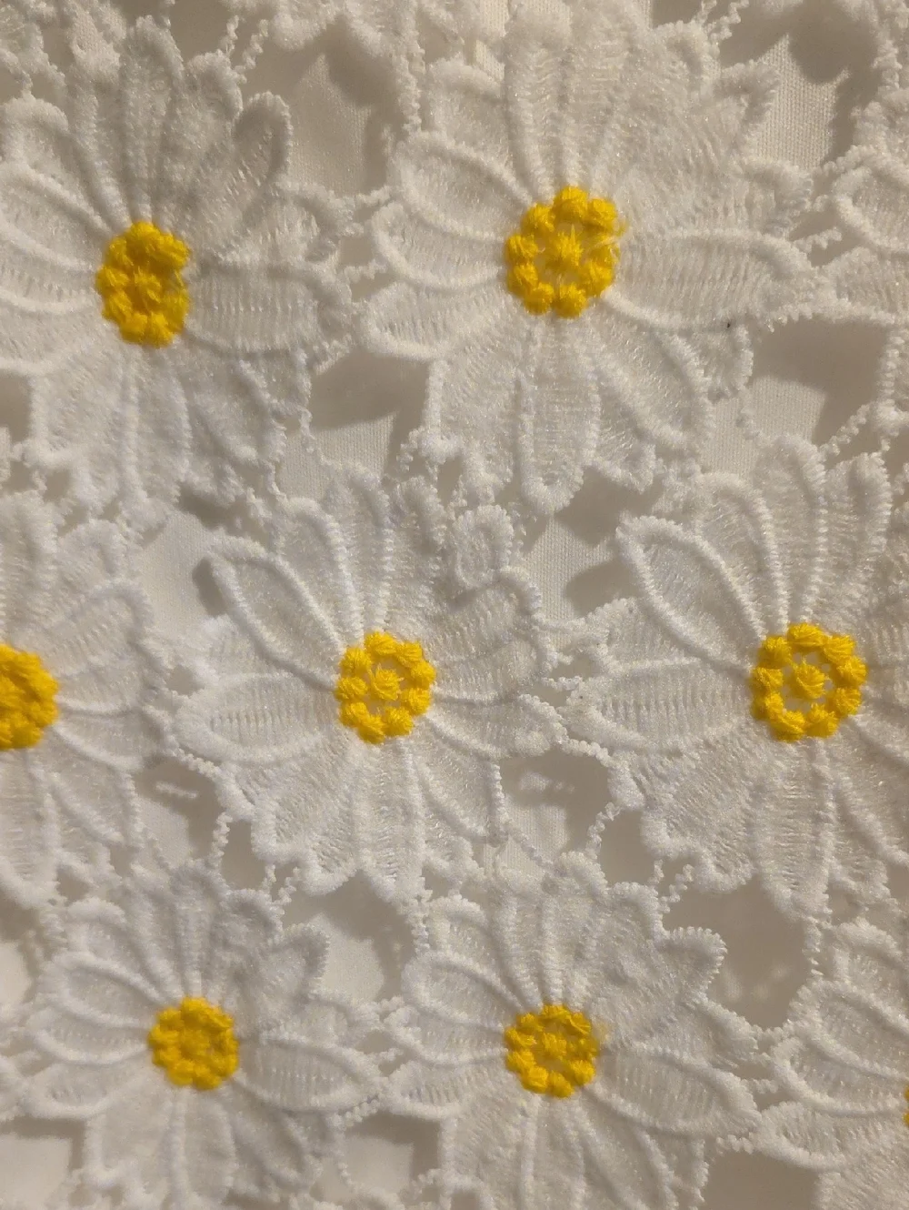 Altar'd State White Lace Daisy Mini Skirt with Yellow Centers - Picture 3 of 3